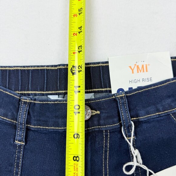 YMI Women's High-Rise Wide Leg Mid Rise Stretch Blue Cargo Jeans Size Small NWT - Picture 9 of 11
